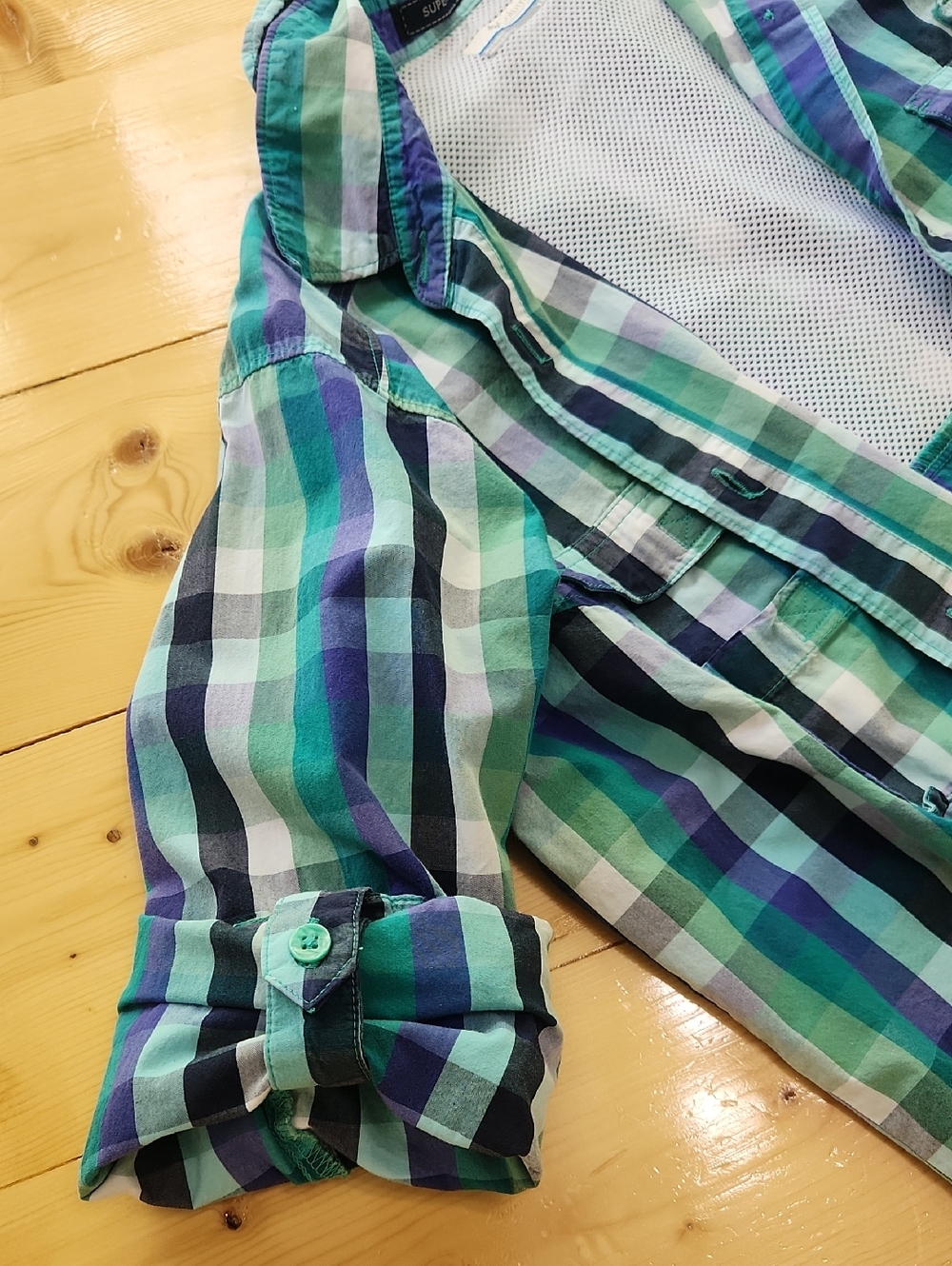 Columbia PFG Super Bonehead Long Sleeve Fishing Shirt Plaid Cotton XL - Picture 14 of 17
